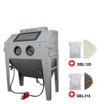 Pack cabine de sablage 420 l avec 25 kg de microbilles de verre et 25 kg de corindon brun mw tools cat420set ...