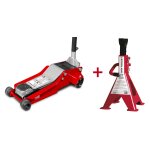 Pack cric 3t double pompe et pdale rapide + paire de chandelles 3t mw tools cat30dp set3