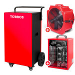 Pack d�shumidificateur 90l / jour bdm90n + ventilateur s�cheur �500mm mv500ppl + chauffage �lectrique ...