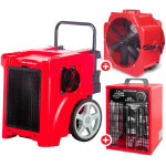 Pack d�shumidificateur pro 50l / jour bdp50 + ventilateur s�cheur �500mm mv500ppl + chauffage �lectrique ...