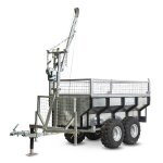 Remorque 1000 kg avec benne galvanise et grue torros ahr1000gk