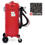 Sableuse mobile pro 106l aspirateur int�gr� + 50 kg d'abrasifs mw tools cat03010pack1