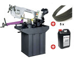 Scie � ruban pour m�taux 0 - 60� capacit� de coupe ronde 225 mm 1, 1 kw 400v 2 vitesses y compris 5 lames ...