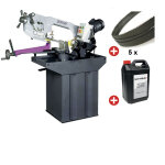 Scie � ruban pour m�taux 0 - 60� capacit� ronde 225 mm 1, 5 kw 230v vitesses variables inclus 5 lames ...