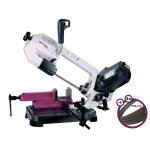 Scie  ruban portable  mtaux 0 - 60 capacit de coupe ronde 125 mm 1 kw 230v avec 3 lames de scie ...