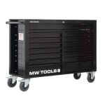 Servante d'atelier 15 tiroirs noire xxl 1415 mm robuste en acier soud verrouillable roues 125 mm mw ...