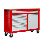 Servante d'atelier 7 tiroirs + 1 armoire rouge et grise extra large 1260 mm avec plan de travail stratifié ... Servante d'atelier 7 tiroirs + 1 armoire rouge et grise extra large 1260 mm avec plan de travail stratifié ...
