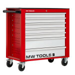 Servante d'atelier 7 tiroirs rouge et grise large 940 mm en acier soud� verrouillable roues �125 mm mw ...