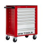 Servante d'atelier 7 tiroirs rouge et grise robuste en acier soud verrouillable roues 125 mm mw tools ...