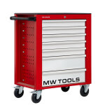 Servante d'atelier 7 tiroirs rouge et grise robuste en acier soud� verrouillable roues �125 mm mw tools ...