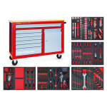 Servante d'atelier compl�te avec armoire starter 212 outils mw tools mwe211k1