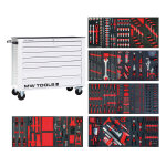 Servante d'atelier compl�te large, blanche xl 514 outils mw tools mwe512g3w