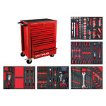 Servante d'atelier compl�te rouge starter 212 outils mw tools mwe211r