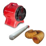 Ventilateur mv300pp avec tuyau et sac filtrant mw tools mv300ppset