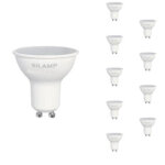 Silamp ampoule led gu10 8w 220v (pack de 10) - blanc froid 6000k - 8000k