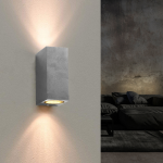 Optonica applique murale argent led carre ip44 double faisceau gu10