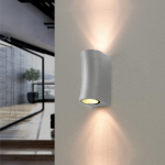 Optonica applique murale argent led ip44 pour 2 ampoules gu10