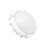 Silamp applique murale blanche hublot ip44 led 12w - blanc chaud 2300k - 3500k