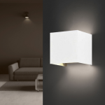 Optonica applique murale blanche led 6w ip54 carr� - blanc chaud 2300k - 3500k