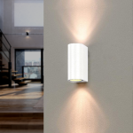 Optonica applique murale blanche led ip44 double faisceau gu10