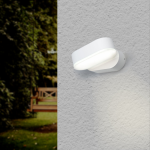Optonica applique murale blanche led ip54 orientable ovale - blanc neutre 4000k - 5500k