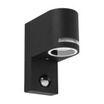 Struhm applique murale extrieure avec dtecteur ip44 noir pour ampoule gu10