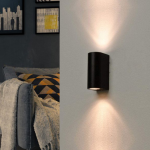 Optonica applique murale noire led ip44 double faisceau gu10