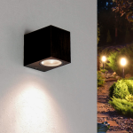 Optonica applique murale noire led rectangulaire ip44 pour ampoules gu10