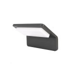 Bemko applique murale led ext�rieure incurv�e 9w graphite grise ip65 - blanc chaud (2300k - 3500k)