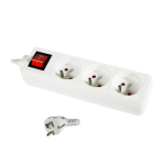 Fomax bloc multiprise 3 prises avec interrupteur blanc
