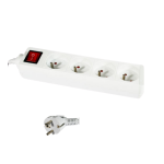 Fomax bloc multiprise 4 prises avec interrupteur blanc