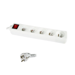 Fomax bloc multiprise 5 prises avec interrupteur blanc