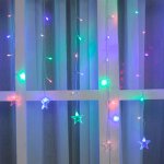 Fomax guirlande led rideaux avec etoiles 220v 2m ip44 100 led - multicolore ( + transfo)
