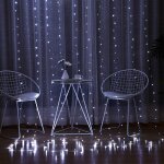 Fomax guirlande rideau stalactite 180led ip44 3m avec timer - blanc froid