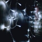 Fomax rideau lumineux 120led ip44 2m 8 modes - cble transparent, blanc froid