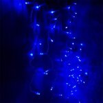 Fomax rideau lumineux 120led ip44 2m 8 modes - c�ble transparent, bleu