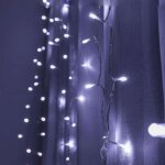 Fomax rideau lumineux 240led ip44 4m 8 modes avec timer - blanc froid