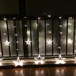 Fomax rideau lumineux etoiles clignotant 1m40, 8 modes, c�ble transparent - blanc froid