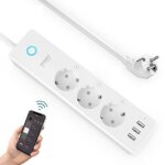 Gosund multiprise connecte wifi 3g 15a + 3 ports usb 3. 1a blanc