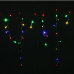 Fomax guirlande rideau 180led ip44 1m80 8 fonctions + timer, c�ble transparent - multicolore