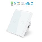 Interrupteur mural double connect� wifi tactile blanc - silumen home