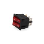 Elektro3 interrupteur on - off double 15a 250v lumire rouge