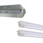 Silamp kit de rglette led tanche double pour tubes t8 150cm ip65 (2 tubes non led 150cm t8 50w inclus) ...