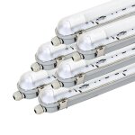 Silumen kit de r�glette led ip65 + tube n�on led 150cm t8 22w (pack de 6) - blanc neutre 4000k - 5500k ...