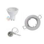Silamp kit spot led gu10 encastrable 8w orientable rond blanc - blanc froid 6000k - 8000k