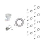 Silamp kit spot led gu10 encastrable 8w orientable rond blanc (pack de 10) - blanc froid 6000k - 8000k ...