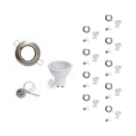 Silamp kit spot led gu10 encastrable orientable 8w rond inox (pack de 10) - blanc neutre 4000k - 5500k ...