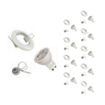 Silamp kit spot led gu10 encastrable rond blanc avec une ampoule 8w (pack de 10) - blanc froid 6000k ...