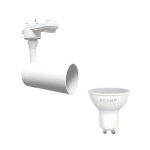 Silamp kit spot led sur rail monophas blanc + ampoule led gu10 8w - blanc neutre 4000k - 5500k