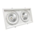 Silamp kit support double ar111 encastrable orientable avec ampoules led 20w - blanc froid 6000k - 8000k ...
